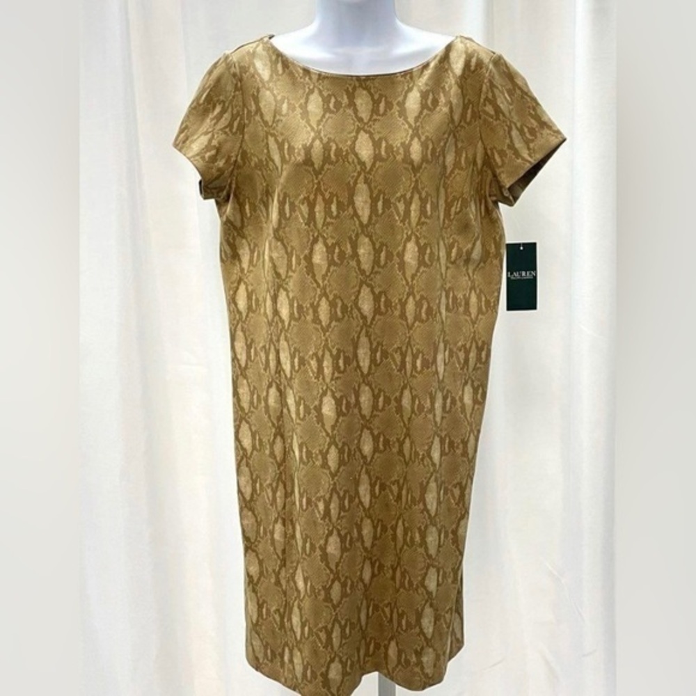 Ralph Lauren snakeskin print sheath dress NWT size L - Picture 2 of 5
